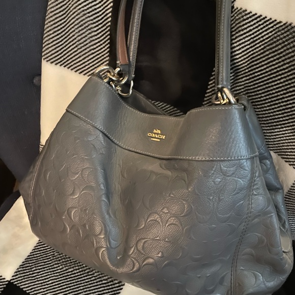 Coach grey hobo purse - Picture 1 of 3
